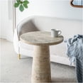 thumbnail image 5 of JERFIT 22 inch Cream Round Pedestal End Table, Small Side Table for Living Room, Bedroom & Entryway, 5 of 9