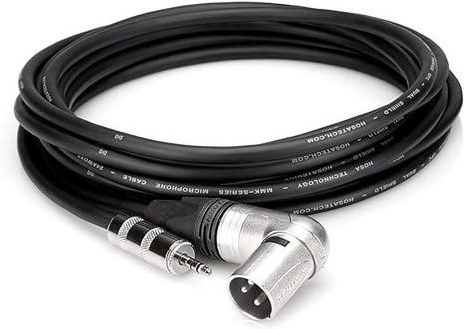 Camcorder Microphone Cable, 3.5mm TRS to Neutrik Right-Angle XLR3M 1.5ft