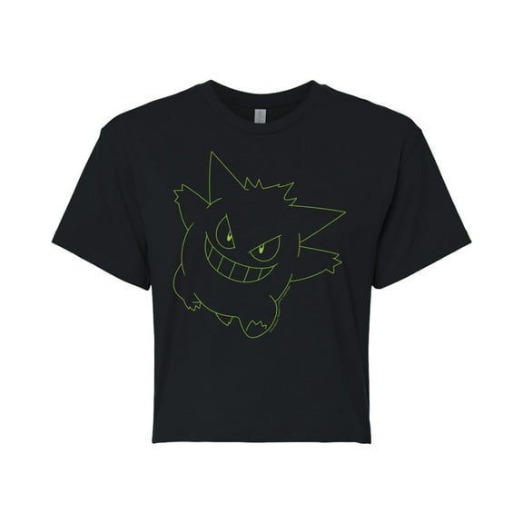 Pokémon - Gengar Big Face - Juniors Cropped Cotton Blend T-Shirt