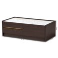 thumbnail image 2 of Baxton Studio Table Basse en Bois Finition Brun Foncé et Or, 2 of 11