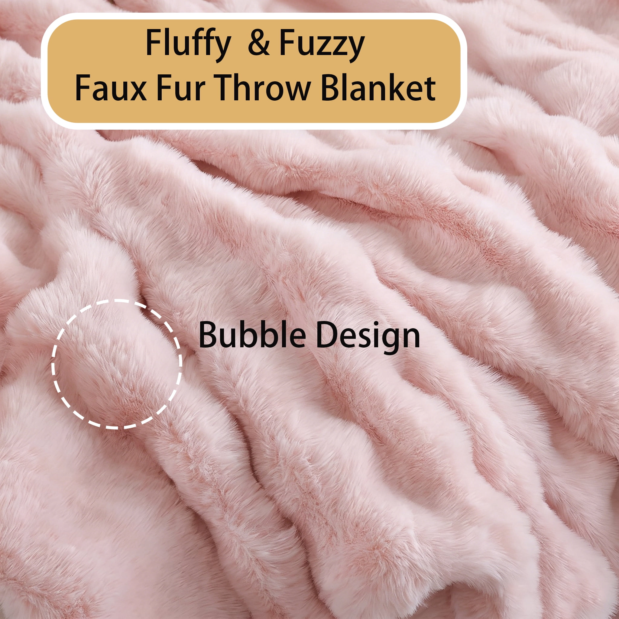 Jingle bears Pink Blanket Fuzzy Faux Fur Throw Blanket Fluffy Plush Soft Queen Size Blanket for Bed Living Room 60x80 inches