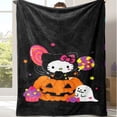 thumbnail image 2 of Mantas de franela de Halloween de Sanrio, mantas de viaje y ropa de cama suaves, transpirables y ultra cálidas de Hello Kitty de Kuromi, regalo de cumpleaños kawaii, 2 of 5