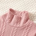 thumbnail image 4 of PatPat Kid Girl Cable Knit Textured Mock Neck Sweater Dress Size 5-12, 4 of 6