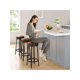 thumbnail image 3 of Qinaqin 2 PCS Set de 4 PU Cuero Upholstered 360 Profundidadgrees Swivel Counter Altura Bar Stools con Metálico Footrests Mid Century Moderno Style para Hogar Kitchen cm de, 3 of 7