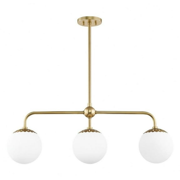 -Three Light Island in Style-37 inches Wide By 16.75 inches High-Aged Brass Finish Bailey Street Home 735-Bel-2941765