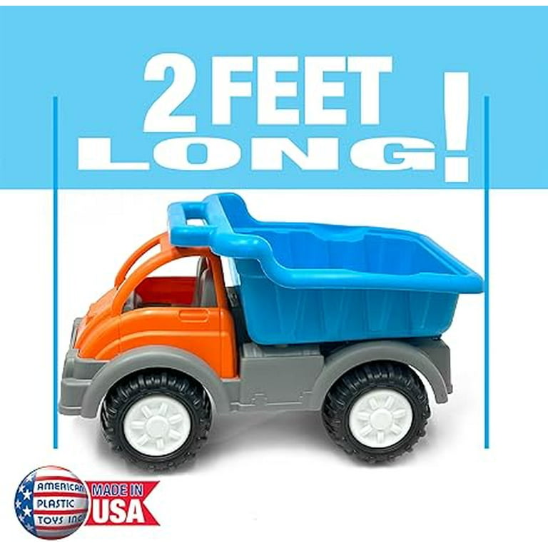 American Plastic Toys Gigantic Dump Truck with Tilting Truck Bed for Indoors Outdoors Ages 2