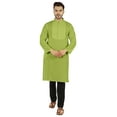 thumbnail image 5 of Atasi Indian Solid Kurta Pajama Set For MensÂ&nbsp;Mandarin Collar Casual Long-Wear Kurta, 5 of 7