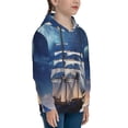thumbnail image 3 of Disketp Moonlit Night Sea Sailboat Youth Hoodie Sweatshirt for Boys Girls Kids Pullover Hooded Classic Casual Essentials Hoodie-X-Large, 3 of 6