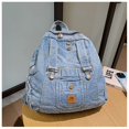 thumbnail image 5 of PRIYAL Denim Backpack for Women Vintage Y2K Grunge Style Lightweight Canvas Rucksack Purse Daypack Aesthetic Cute Travel Jeans Bag, 5 of 7
