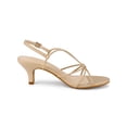 thumbnail image 3 of BLISSFUL STEP Women's Shoes Strappy Slingback Kitten Heel Sandals Nude 6.5, 3 of 7