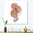 thumbnail image 2 of Designart ' One Line Portrait of Afro American Woman IV ' Modern Canvas Wall Art Print, 2 of 4
