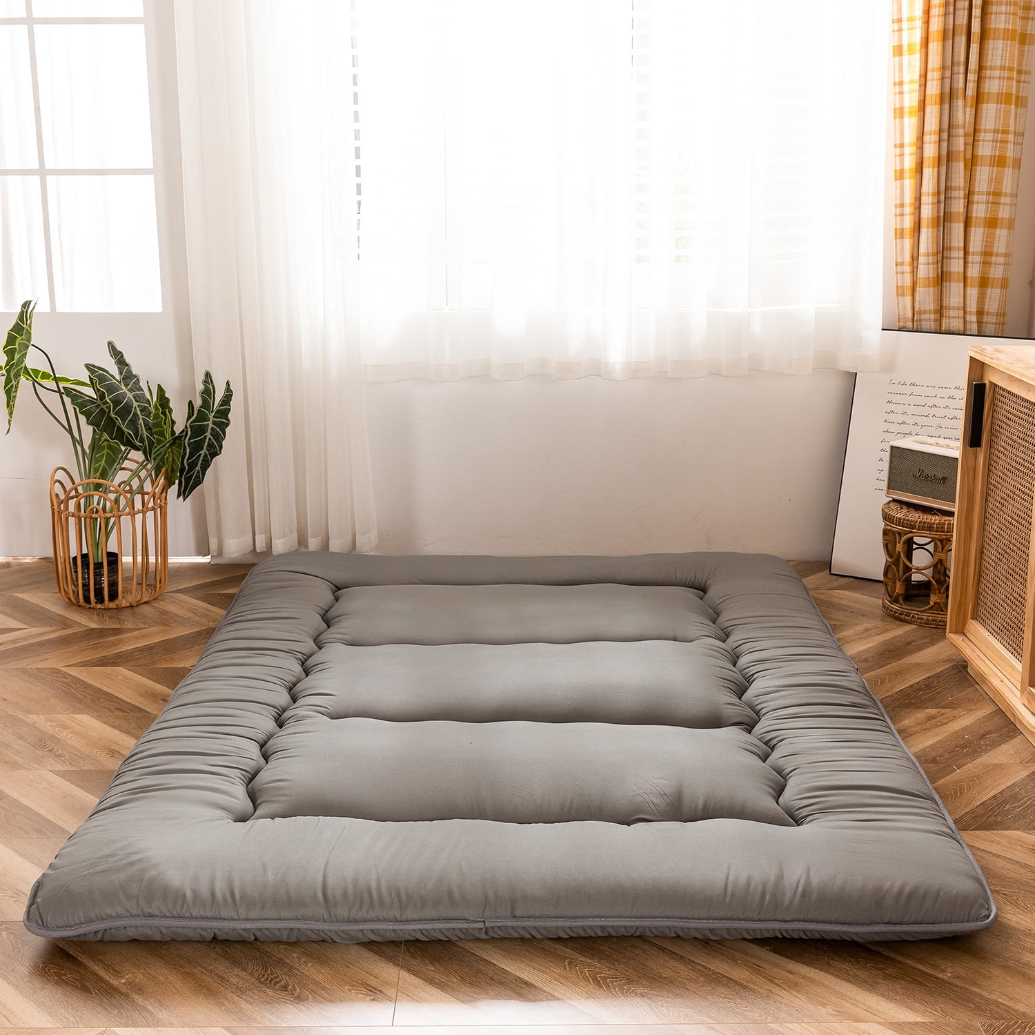 Twin Size Shikibuton Trifold Foam Bed Folding Mattress 6x39x75 Black 