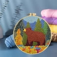 thumbnail image 6 of Punch Needle Kits Brown Bear in Trees DIY Embroidery Starter Set with Hoop Easy for Beginners Stress Relief Handmade Craft Hobby and Home Decor 20x20cm-3, 6 of 8