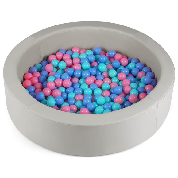 Costway 42.5" Round Foam Ball Pits with 25D Sponge Filling Washable PU Cover for Kids Gift Green