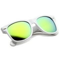 thumbnail image 5 of zeroUV Unisex Hipster Fashion Flash Color Mirror Lens Horn Rimmed Style Sunglasses (White / Sun) - 52mm, 5 of 5