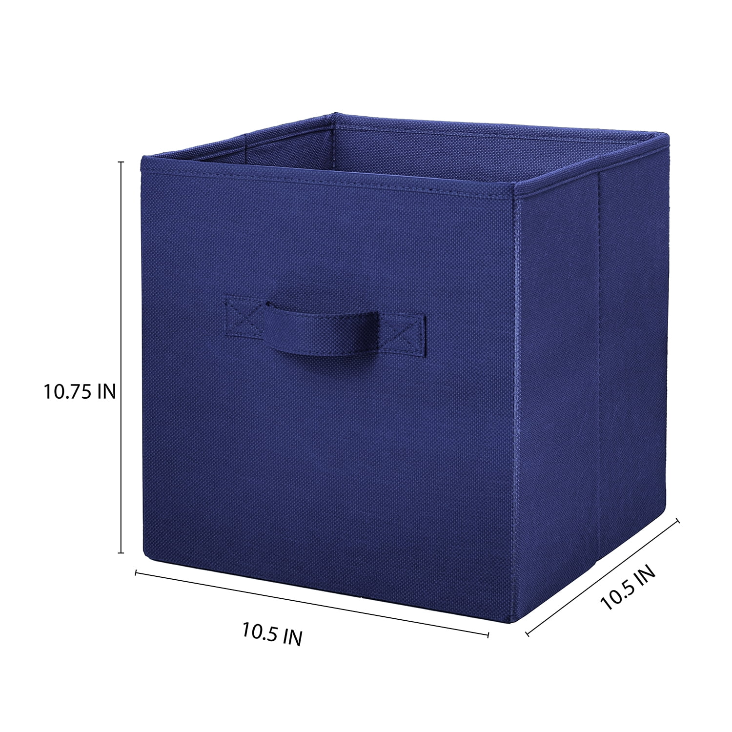 Mainstays Collegiate Collapsible Fabric Bins 10.5X10.5,Blue Sapphire, 4 Pack