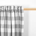 thumbnail image 3 of 2 Pack Buffalo Check Valances for Windows Living Room 18 inches Long Classic Gingham Plaid Bedroom Bathroom Rod Pocket Country Farmhouse Kitchen Window Curtain Valances - 54"x18" Grey & White, 3 of 6