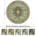 thumbnail image 2 of Boho Vintage Round Rug ft- Faux Wool Dreely Washable Area Rug Small Distressed Throw Rugs Floor Carpet for Door Mat Entryway Bedrooms Laundry (Round - ; Diameter Border ), 2 of 7