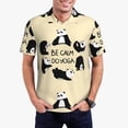 thumbnail image 2 of Balery Panda Doing Yoga Printed Men’s Short Sleeve Polo Shirt, Midweight Men's Shirt,Golf Polo shirts -Medium, 2 of 8