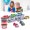 Red, variant on YAHHU Transport Car Carrier Truck Toy with 6 Small Cars for Kids, Pull Back Detachable Interactive Semi-Trailer Carrier Truck Model Play Set, Blue (Small Car Colors Random), Perfect Toy for Boys