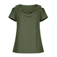 thumbnail image 4 of asjyhkr Womens off Shoulder Tops Summer Short Sleeve Breathable Lightweight Tees Solid Color Tshirts, 4 of 6