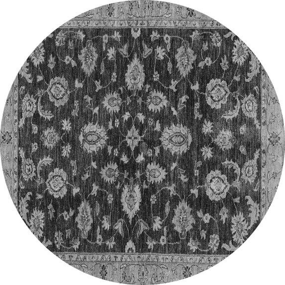 Ahgly Company Indoor Round Oriental Gray Traditional Area Rugs, 7' Round