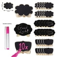 thumbnail image 2 of Reusable Mini Chalkboard Signs 30 Pcs in 3 Designs for Food Labels, Table Numbers, and Place Cards Display, Small Blackboards for Weddings, Buffet, and Parties with Wooden Frame and 2 Chalk Markers, 2 of 6