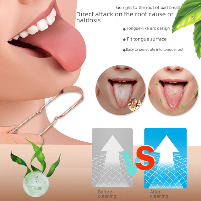 Cepillo limpiador de lengua de cobre puro para reducir el mal aliento, limpieza de la lengua, cuidado bucal, raspador de lengua, placa para lengua