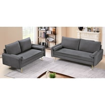 US Pride Furniture Villeda Velvet 2 PC Living Room Set Sofa & Loveseat Gray