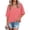 51#Pink, variant on Womens Summer Tops V Neck Short Sleeve Casual Loose Fit Flowy Basic Tees Cute Lightweight T Shirts S-2XL