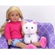 thumbnail image 2 of Sophia's White Plush Kitty Cat and Accessories Set with Leash, Food Bowl, Comb, Toy Ball, Toy Mouse, Bed, Blanket, and Carrier for 18 Dolls, 2 of 5