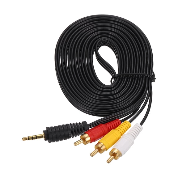 TRRS 3.5mm Male to Gold Plating 3RCA Jack Cable, 2.7M(3 Yard) Copper Core 2.5mm Audio AUX Cable