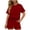 A199 Red, variant on Xdegege Women's Casual Two Piece Set Short Sleeve Tee and Drawstring Shorts Cotton Summer Beach Vacation Loose Fit Comfortable Breathable Fashion Tracksuit