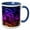 Blue/White, variant on 3drose, Dancing Neon Lights of Blue, Purple, Red and Gold, 11oz Mug