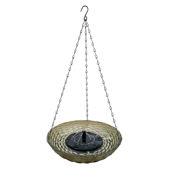 Solar Hanging Bird Bath for Outdoor Garden — Solar Powered Easy Large Hanging Bird Bath Outdoor Utility Energy Efficient Water Feature