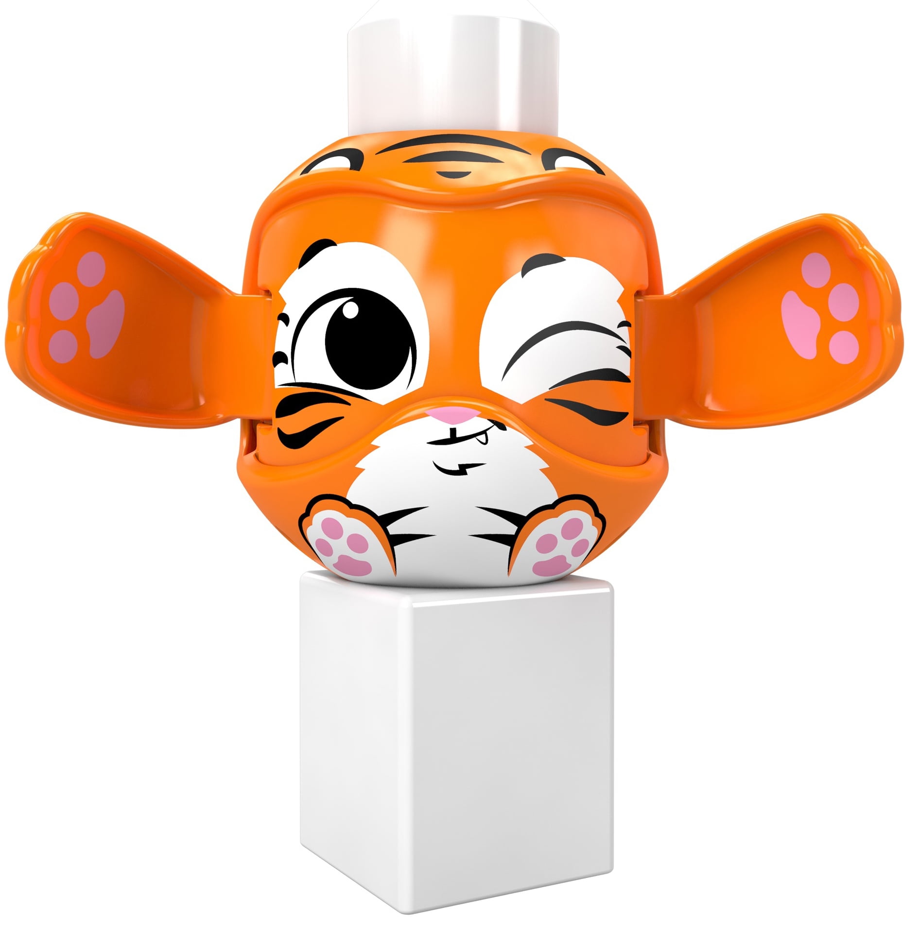 Mega Bloks Peek A Blocks Toys 3-Pack Value Bundle - Tiger, Whale, Cow - With 3 Building Blocks