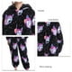 thumbnail image 4 of Las mujeres pijamas de una pieza casa moda lindo dibujos animados impresión suave caliente fuzzy fleece pijamas mono, 4 of 5