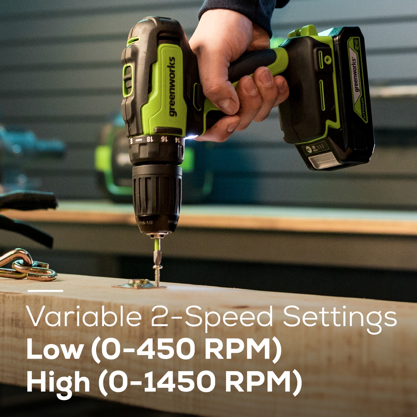 Greenworks 24V Brushless Cordless Drill with Battery photo 4