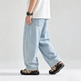thumbnail image 7 of UACY Boys Baggy Jeans Teen Y2K Casual Straight Wide Leg Denim Pants Vintage Preppy Loose Elastic Waist Fit (Light Blue, 13-14 Years), 7 of 7