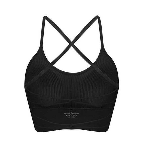 HongQid Sports Bras for Women, High Impact Push Up Criss Cross Back Padded Strappy Fitness Running Sports Yoga Bras