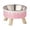 Pink, variant on Elevated Pet Feeding Bowl, Cat Dog Food Water Dish With Wooden Leg Base, Cute Ice‑Cream Sprinkles Pattern Raised Food Dish For Neck Comfort Cats And Small Dogs