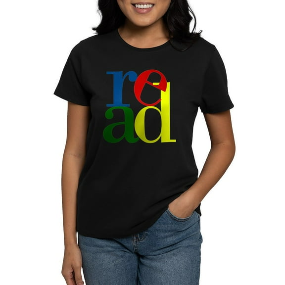 CafePress - Read Inspirational Education Women's Dark T Shir - Women's Traditional Fit Dark T-Shirt