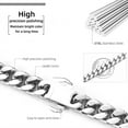 thumbnail image 4 of Italian Solid 925 Sterling Silver Chain Necklace for Men Women,5mm, 7mm Diamond Cut Cuban Link Chain, Sturdy & Shiny & Not Easy to Fade & Comfortable 18 20 22 24e & Comfortable 16 18 20 22 24 26 Inch, 4 of 5