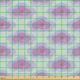 thumbnail image 2 of Abstract Fabric by the Yard, Grunge Style Print of Retro Funky Geometric Clouds, Decorative Upholstery Fabric for Chairs & Home Accents, Pink Green by Ambesonne, 2 of 5