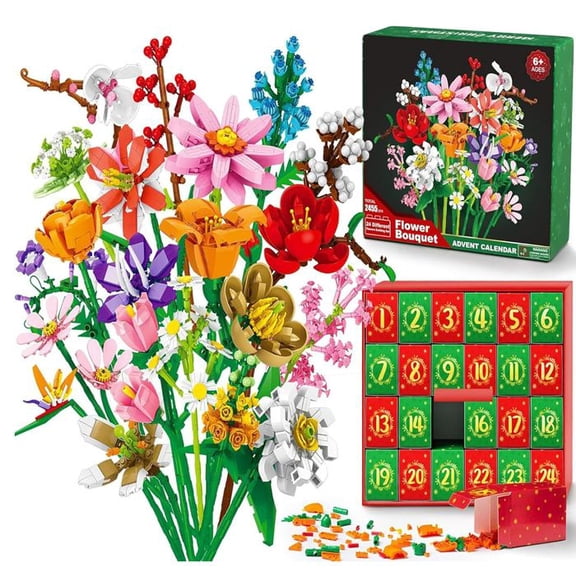 Advent Calendar,24-Day Christmas Daisy Bouquet Surprise Box
