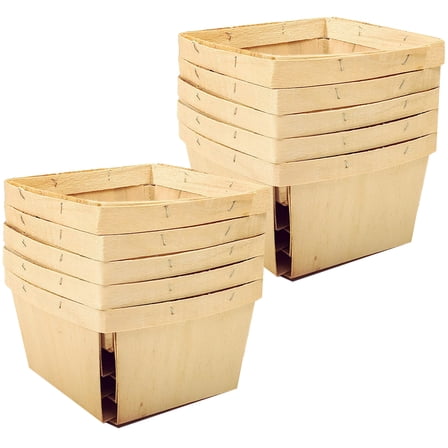 PAMINGONO small wood basket Fruit Display Khaki 10pcs