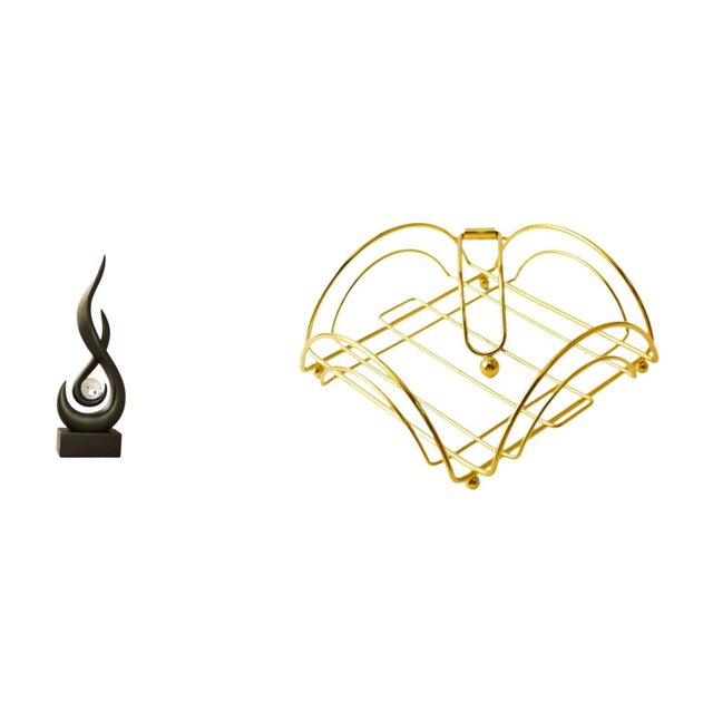 Soporte para servilletas con forma de escultura abstracta de fuego. Dispensador de servilletas vertical con base de hierro y adorno de resina. Ideal p