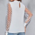 thumbnail image 4 of ZVNAΖH Womens Mesh Sheer Long Sleeve Layering Top Mock Neck Lace Floral Blouses Casual Business Spring Fall Outfits, 4 of 6