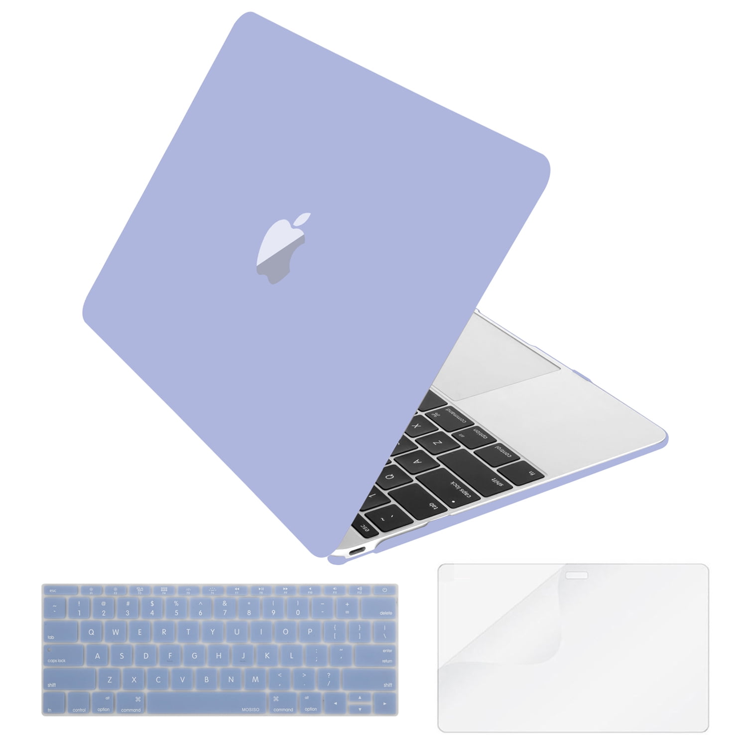 Hard Shell Case with matching KEYBOARD Skin and NEOPRENE Sleeve Cover for 12-inch Apple MacBook A1534 frosted 2015 Model Importado de UK LOVE MY CASE / BUNDLE CLEAR , NOT compatible with Pro or Air 