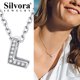 thumbnail image 2 of Collar Silvora de Plata Esterlina Inicial Letra L con Circonita Cúbica para Niñas Adolescentes, 2 of 8